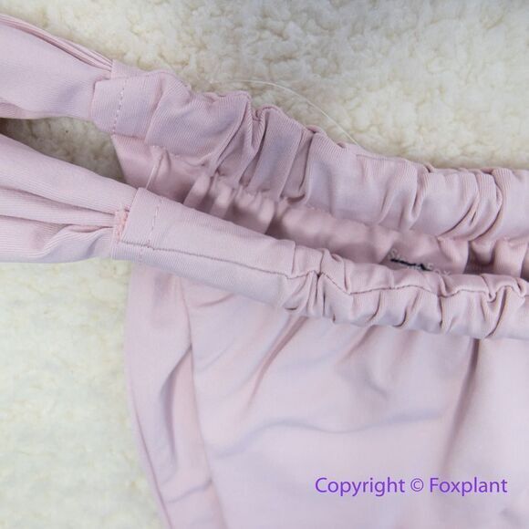 New! Set! Stone Fox Swim lele knotted bandeau top bijou bottoms, size M - Picture 5 of 11